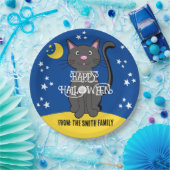 Black Cat Halloween Stars Moon Niedlich Kids Pappteller (Party)