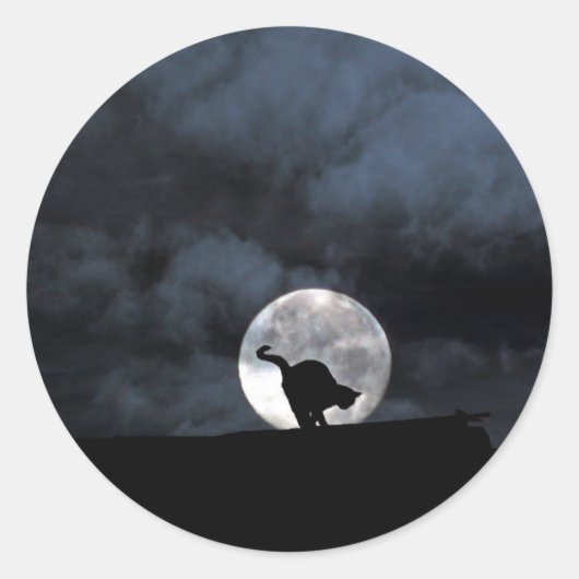 Black Cat Halloween Stickers (Vorderseite)