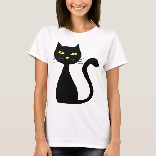 Black Cat Halloween-T - Shirt (Vorderseite)