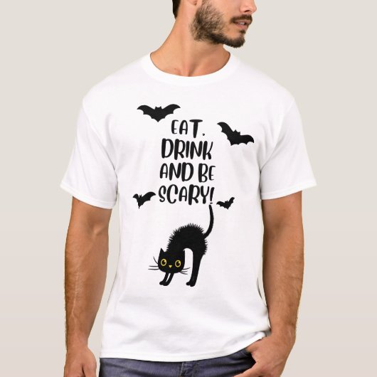 Black  Cat Halloween  T-Shirt (Vorderseite)