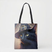 Black Cat Halloween Tasche (Vorderseite)