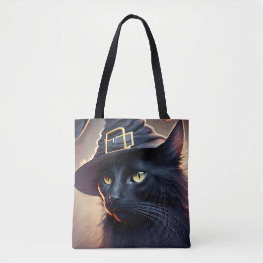 Black Cat Halloween Tasche (Vorderseite)