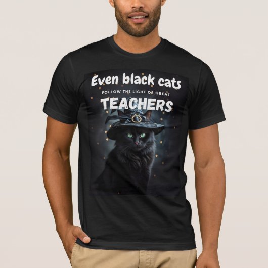 Black Cat Halloween Teacher Wertungsquote T-Shirt (Vorderseite)