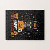 Black Cat Halloween und frohe Weihnachten Puzzle (Horizontal)