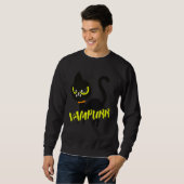 Black Cat Halloween Vampurr I Fun Vampire Cat Cost Sweatshirt (Vorne ganz)
