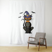 Black Cat Halloween Wandteppich (Beispiel)