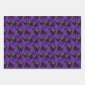 Black Cat Halloween Wrapping Paper Set Geschenkpapier Set (Vorderseite 2)