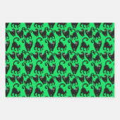 Black Cat Halloween Wrapping Paper Set Geschenkpapier Set (Vorderseite)