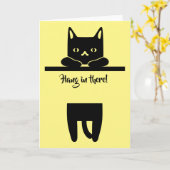 Black Cat, Hang in There! Karte (Gelbe Blume)