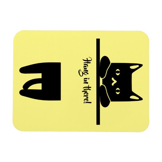 Black Cat, Hang in There! Magnet (Horizontal)