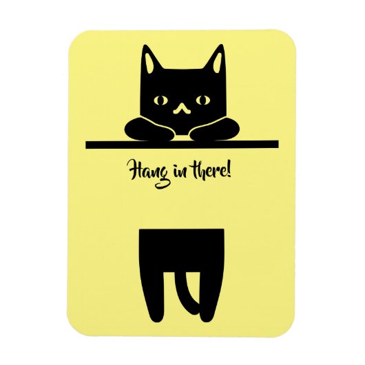 Black Cat, Hang in There! Magnet (Vertikal)