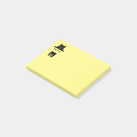 Black Cat, Hang in There! Post-it Klebezettel (angewinkelt)