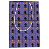 Black Cat Happy Halloween Balloons Mittlere Geschenktüte (Vorderseite)