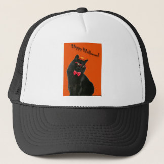 Black Cat Happy Halloween Hut Truckerkappe