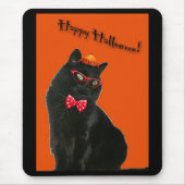 Black Cat Happy Halloween Mousepad (Vorne)