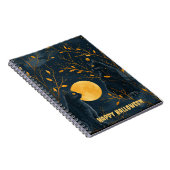Black Cat Happy Halloween Spiral Notebook Notizblock (Rechte Seite)