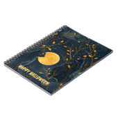 Black Cat Happy Halloween Spiral Notebook Notizblock (Linke Seite)