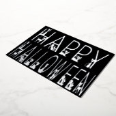 Black Cat "Happy Halloween" Typografie-Design Folieneinladung (Gedreht)