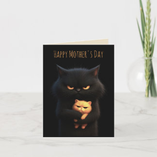 Black Cat Happy Mother's Day Karte