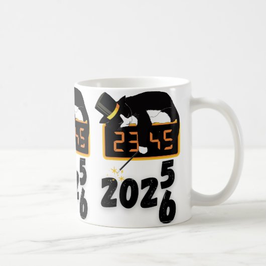 Black Cat happy new years  Kaffeetasse (Rechts)