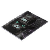 Black Cat Hat Raute Alkohol Tinte Notizblock (Linke Seite)