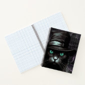 Black Cat Hat Raute Alkohol Tinte Notizblock (Innenseite)