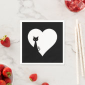 Black Cat Heart Napkins Serviette (Beispiel)