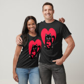 Black Cat Heart Valentines Day Cute Kitten Kitty L T-Shirt (Unisex)