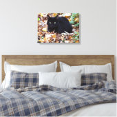 Black Cat Herbst Foto Single Leinwanddruck (Insitu (Schlafzimmer))