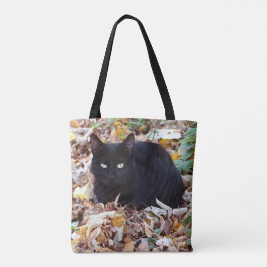 Black Cat Herbst hinterlässt überdruckte Tote-Tasc Tasche (Rückseite)