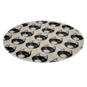 Black Cat Herringbone Beige Schneidebrett (Ecke)