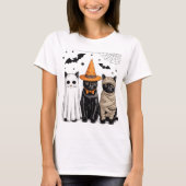 Black Cat Hexe Beängstigend Halloween Pumpkin T-Shirt (Vorderseite)
