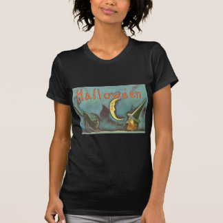 Black Cat Hexe Crescent Moon T-Shirt