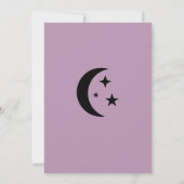 Black Cat Hexe Lila Moon Stars Halloween-Party Einladung (Rückseite)