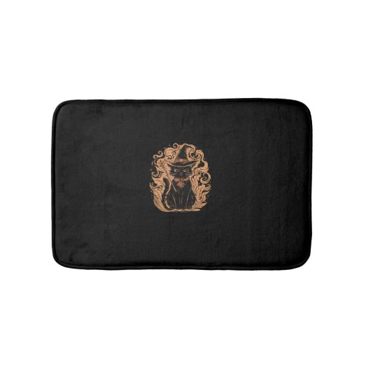 Black Cat Hexe Zauberer Mystical Niedlich Black Ca Badematte (Vorderseite)