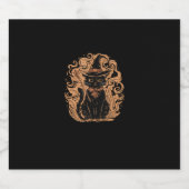 Black Cat Hexe Zauberer Mystical Niedlich Black Ca Schaumweinetikett (Einzelnes Label)