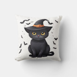 Black Cat Hexen Halloween Fall Spooky Niedlich Kissen