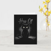 Black Cat Hiss off Männer Frauen Meow Cat Lover Ha Karte (Gelbe Blume)