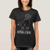 Black Cat Hiss Off Meow Angry Black Cat Kitty T-Shirt (Vorderseite)
