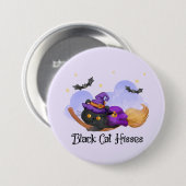 Black Cat Hisses Button (Vorne & Hinten)