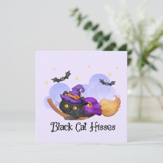 Black Cat Hisses - Halloween Hexenkatze (Stehend Vorderseite)