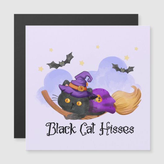 Black Cat Hisses Magnetkarte (Vorne/Hinten)