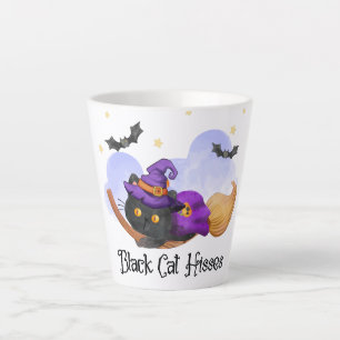 Black Cat Hisses Milchtasse