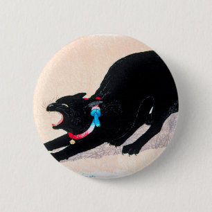 Black Cat Hissing Fine Art von Hiroaki Takahashi Button