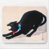 Black Cat Hissing Fine Art von Hiroaki Takahashi Mousepad (Vorne)