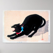 Black Cat Hissing Fine Art von Hiroaki Takahashi Poster (Vorne)