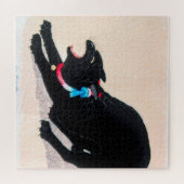Black Cat Hissing Fine Art von Hiroaki Takahashi Puzzle (Horizontal)