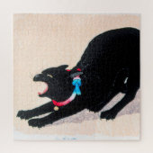Black Cat Hissing Fine Art von Hiroaki Takahashi Puzzle (Vertikal)