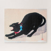 Black Cat Hissing Fine Art von Hiroaki Takahashi Puzzle (Horizontal)