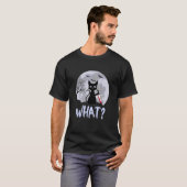 Black Cat Holding Knife What Cat Owner T-Shirt (Vorne ganz)